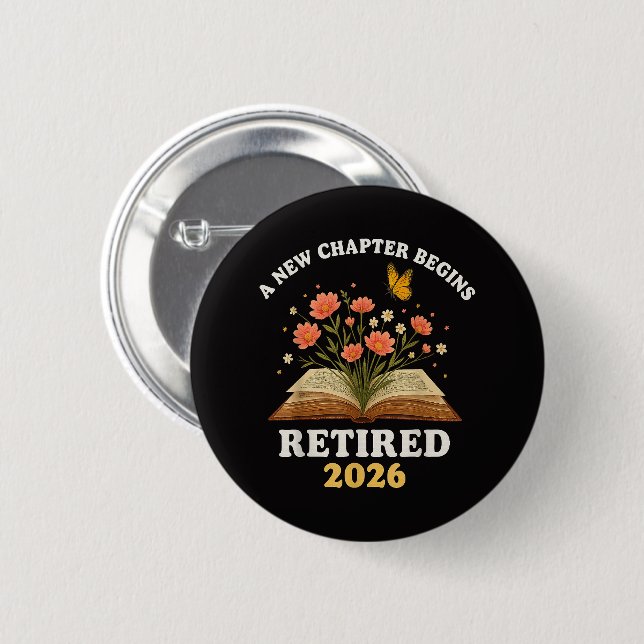 Ein neues Kapitel beginnt Rentner 2026 Button (Vorne & Hinten)