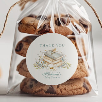 Ein neues Kapitel beginnt Rustikale Buch-Themen-Ba Runder Aufkleber