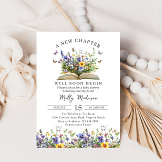 Ein neues Kapitel beginnt Storybook Baby Shower Einladung