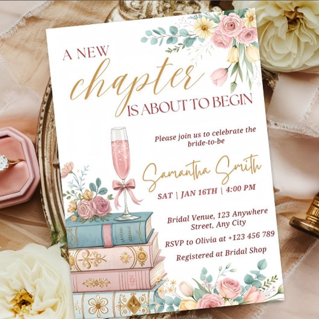 Ein neues Kapitel Bridal-Dusche-Einladungs-Templat Einladung (Von Creator hochgeladen)