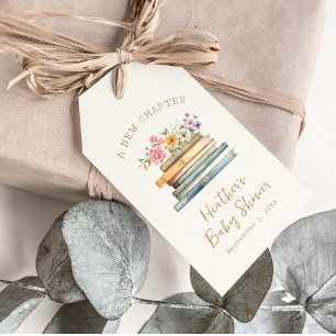 Ein neues Kapitel Bücher Kinderdusche Geschenkanhänger