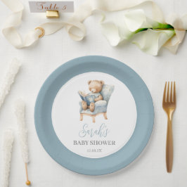 Ein neues Kapitel fängt Baby Shower Boy an Pappteller