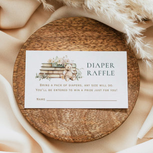 Ein neues Kapitel Florales Buch Windel-Raffle-Einl Visitenkarte