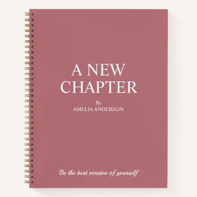Ein neues Kapitel | Moderne Dusty Rose Notizbuch (Vorderseite)