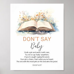 Ein neues Kapitel Say Baby Shower Sign Sign Poster