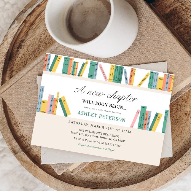 Ein neues Kapitel Storybook Kinderdusche Einladung (Von Creator hochgeladen)