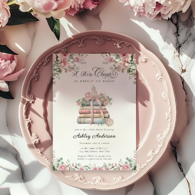 Ein neues Kapitel Storybook Kinderdusche Einladung (Von Creator hochgeladen)