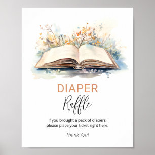 Ein neues Kapitel Windeln Raffle Baby Dusche Schil Poster