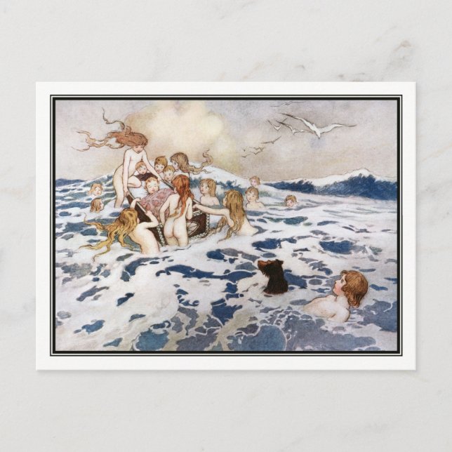 Ein neues Water Baby von Warwick Goble Postkarte (Vorderseite)