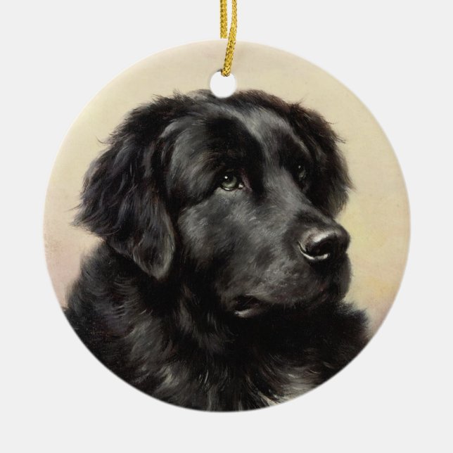 Ein Neufundland-Ornament Keramikornament (Vorne)
