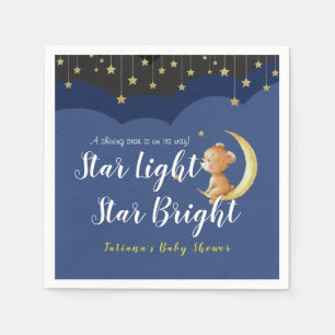 Ein neugeborener Star Night Sky Bär auf Moon Baby Serviette