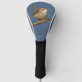 Ein neugieriger Bewick's Wren im Baum Golf Headcover
