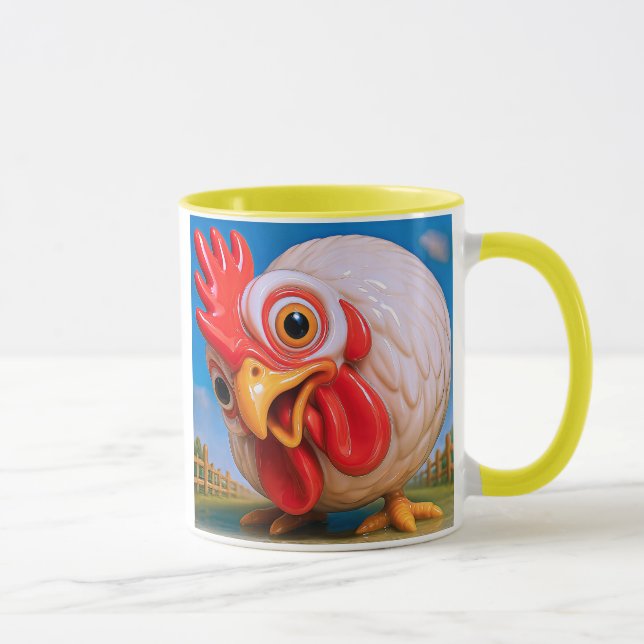 Ein neugieriges Huhn Tasse (Rechts)