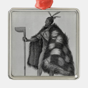 Ein Neuseeland-Krieger Silbernes Ornament