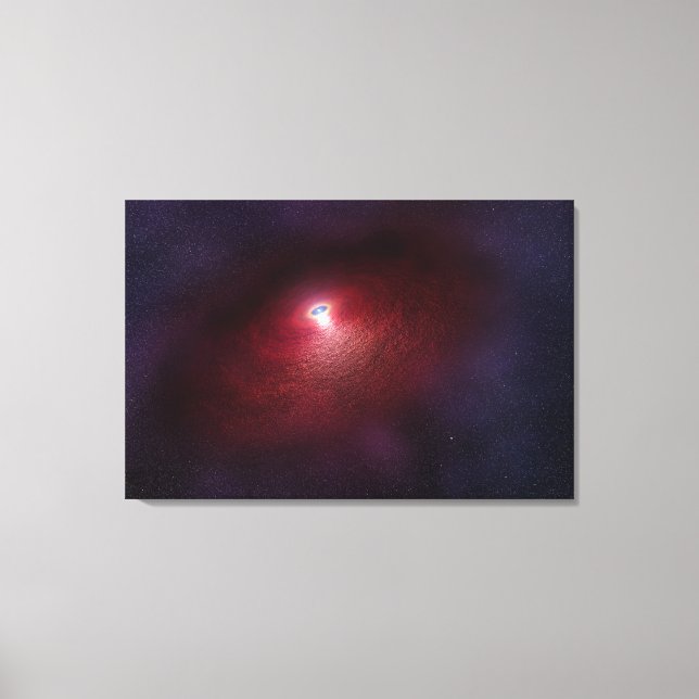 Ein Neutronenstern mit einer Scheibe warmen Staubs Leinwanddruck (Vorderseite)