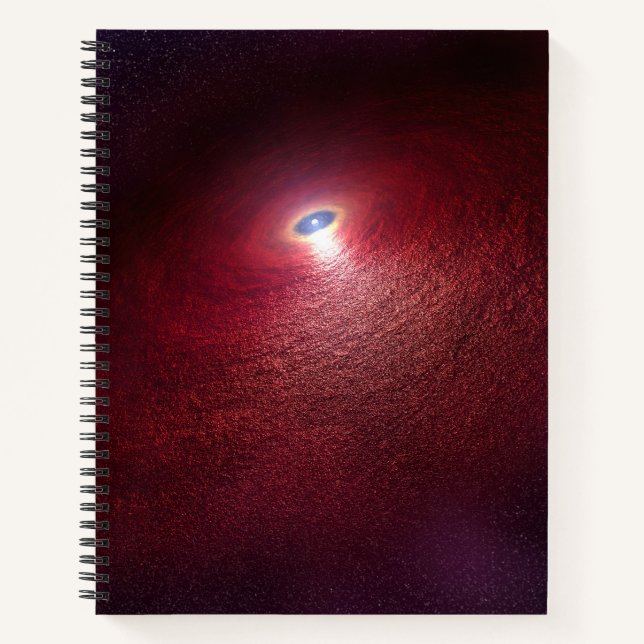 Ein Neutronenstern mit einer Scheibe warmen Staubs Notizbuch (Vorderseite)