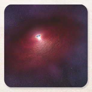 Ein Neutronenstern mit einer Scheibe warmen Staubs Rechteckiger Pappuntersetzer
