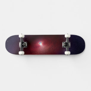 Ein Neutronenstern mit einer Scheibe warmen Staubs Skateboard