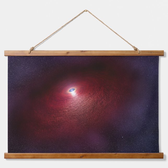 Ein Neutronenstern mit einer Scheibe warmen Staubs Wandteppich Mit Holzrahmen (Vorne)