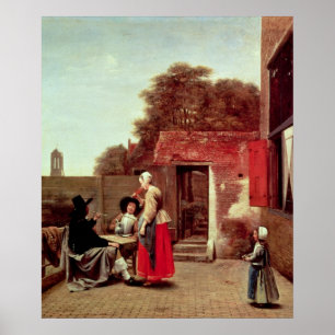 Ein niederländischer Hof, c.1658-60 Poster
