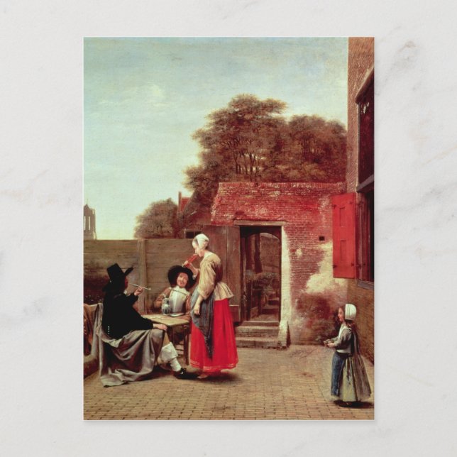 Ein niederländischer Hof, c.1658-60 Postkarte (Vorderseite)
