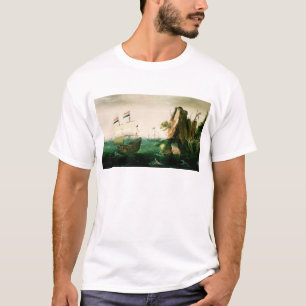 Ein niederländisches Handelsschiff vor einer T-Shirt