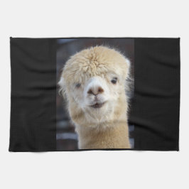 Ein niedlich flauschiges Alpaca-Gesicht Geschirrtuch