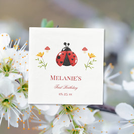 Ein Niedlicher Bug Ladybug 1. Geburtstagspapier Na Serviette