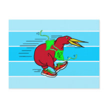 Ein niedlicher Cartoon Kiwi, der Schuhe trägt