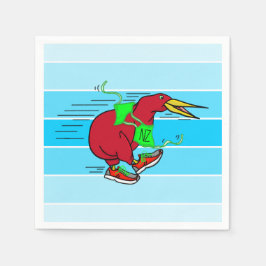 Ein niedlicher Cartoon Kiwi, der Schuhe trägt Serviette