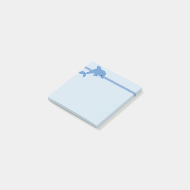 Ein niedlicher glücklicher Delphin Post-it Klebezettel (angewinkelt)