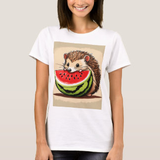ein niedlicher, glücklicher Igel, der aus einem St T-Shirt