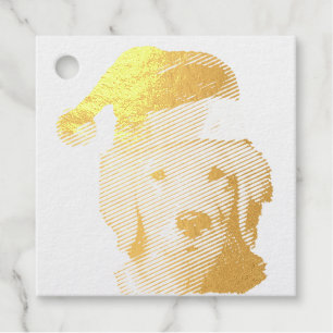 Ein Niedlicher Goldener Retriever mit einem Weihna Geschenkanhänger