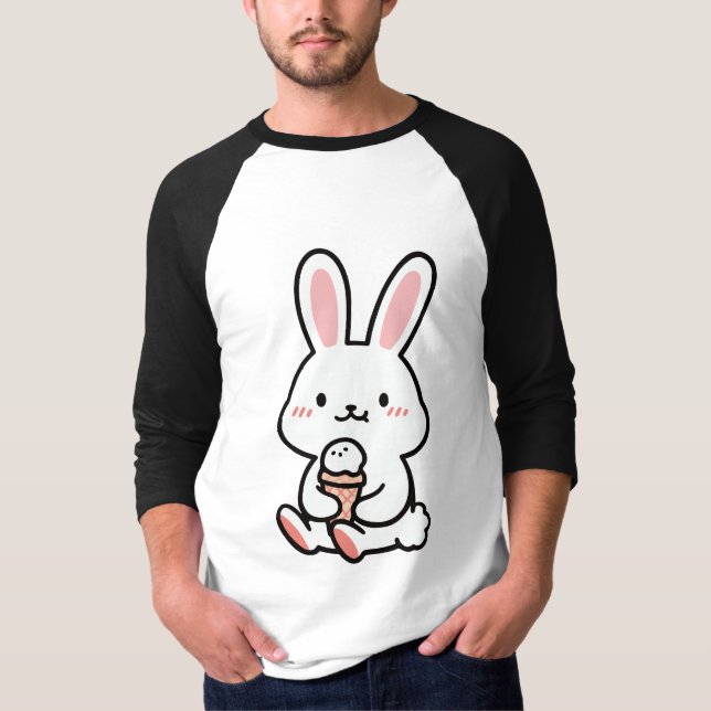 ein niedlicher Hasen mit Eis T-Shirt (Vorderseite)