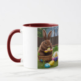 Ein Niedlicher Haufen Osterbrunnens in einem Korb  Tasse