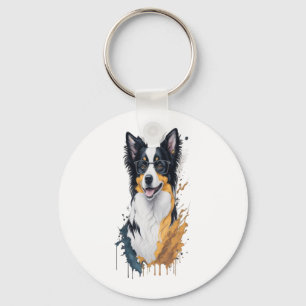 Ein niedlicher Hund Border Collie [RB#10009] Schlüsselanhänger