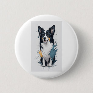 Ein niedlicher Hund Border Collie [RB#10011] Button