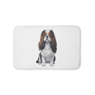 Ein niedlicher Hund König Charles Spaniel Badematte