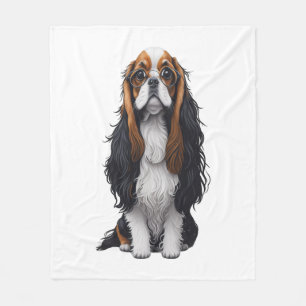 Ein niedlicher Hund König Charles Spaniel Fleecedecke
