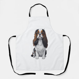 Ein niedlicher Hund König Charles Spaniel Schürze