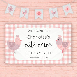 Ein Niedlicher Kick Peach 1. Geburtstag Begrüßung Banner