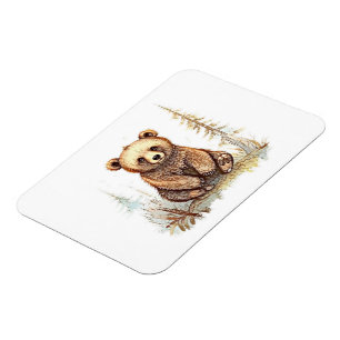 Ein niedlicher kleiner Bär - künstlerische Illustr Magnet