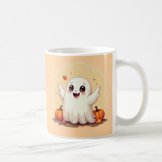 Ein niedlicher kleiner Cartoon-Geist Kaffeetasse (Rechts)