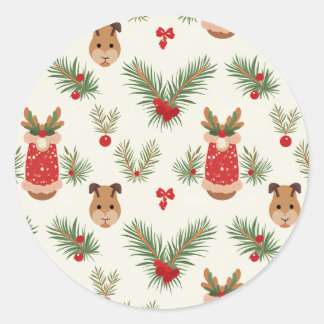 Ein niedlicher Rudolph und Weihnachten Runder Aufkleber