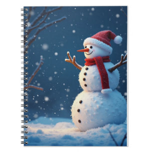 Ein niedlicher Schneemann und Weihnachten Notizblock