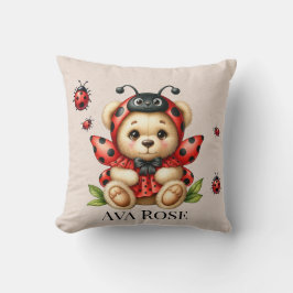 Ein Niedlicher Teddybär, verkleidet wie ein Ladybu Kissen