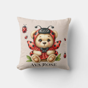 Ein Niedlicher Teddybär, verkleidet wie ein Ladybu Kissen