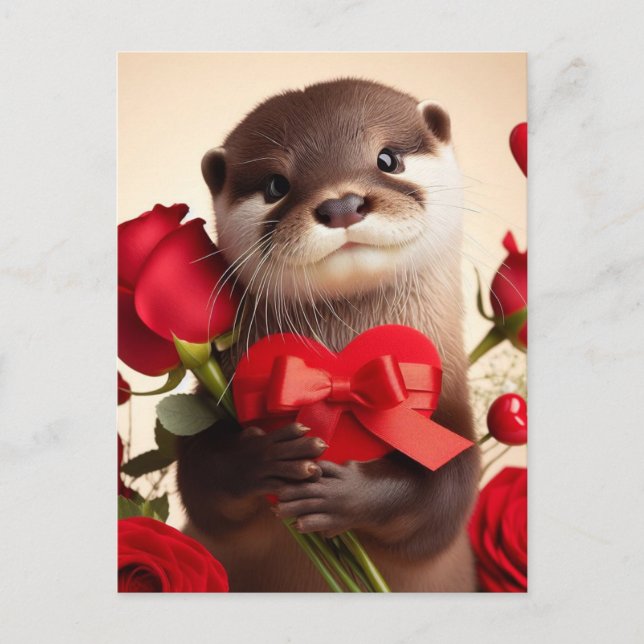 Ein niedlicher Valentinstag Postkarte (Vorderseite)