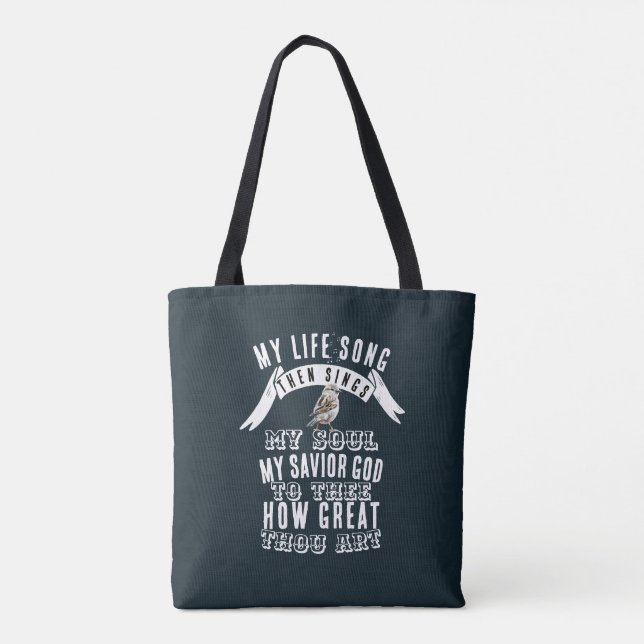 Ein Niedlicher Vogel singt wie toll du bist Christ Tasche (Rückseite)