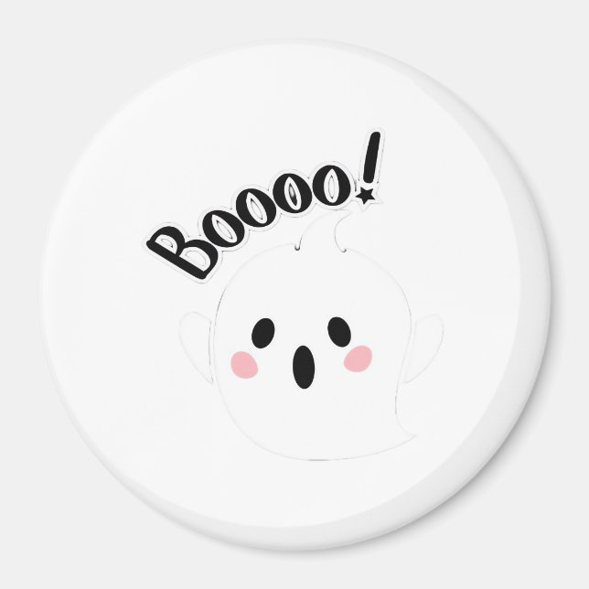 Ein Niedlicher, weißer Boo, Lässig Magnet (Vorne)